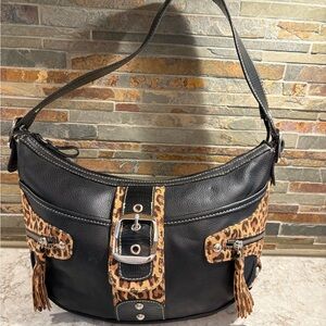 Nine West Leopard and Black Shoulder Bag